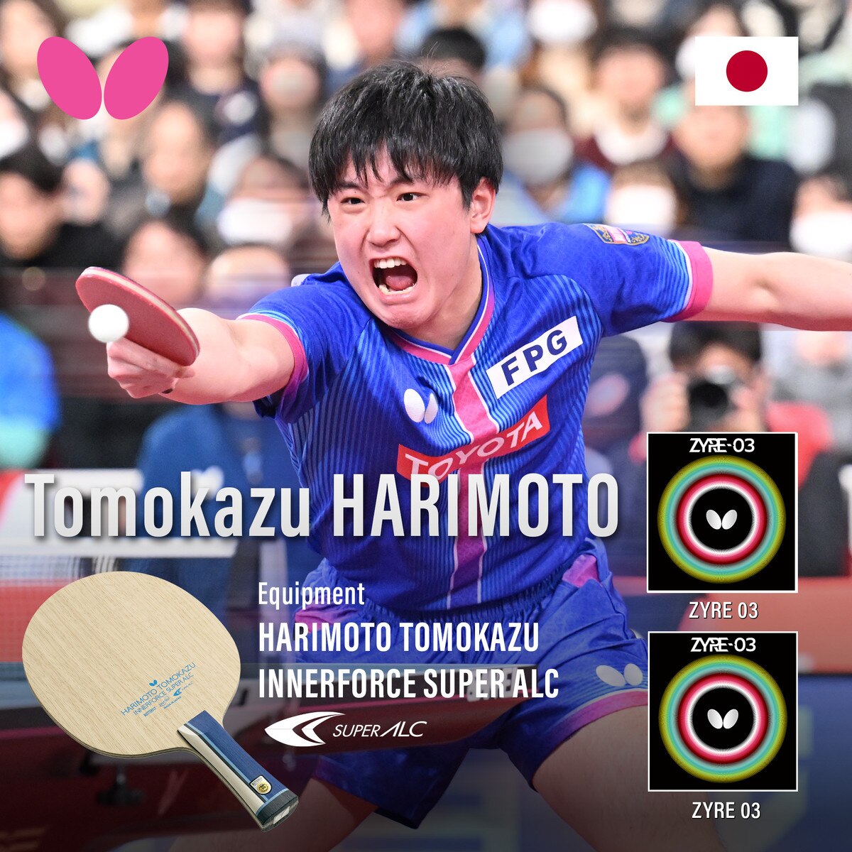 Harimoto Innerforce Super ALC Pro-Line Racket | Butterfly Table Tennis