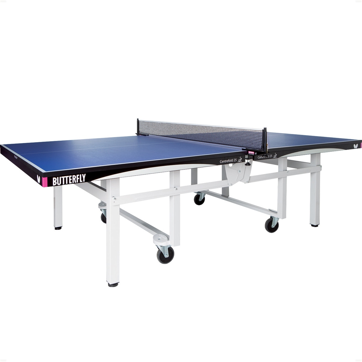 Butterfly Centrefold 25mm ping pong table tournament setup